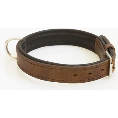 Afbeelding van Hondenhalsband nikkelen fournituren extra breed zwart 40 cm