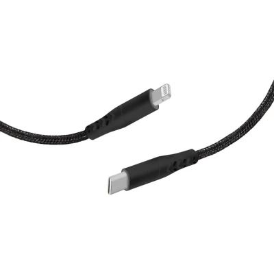 Afbeelding van Mobiparts Apple Lightning to USB C Braided Cable 2A 1m Black