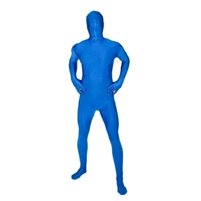 Afbeelding van Morphsuit Uniseks zeer stretch integraal kostuum, originele jumpsuit voor volwassenen en kinderen, perfect verkleedpartij, party, Halloween, cosplay, blauw, L
