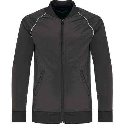 Afbeelding van PROACT Kindertrainingsjas met rits en biesje PA385 Dark Grey