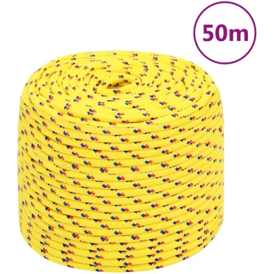 Afbeelding van vidaXL Boottouw 8 mm 50 m polypropyleen geel