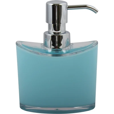 Afbeelding van MSV Zeeppompje/dispenser Aveiro PS kunststof lichtblauw/zilver 11 x 14 cm 260 ml