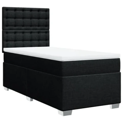 Afbeelding van vidaXL Boxspring met matras stof zwart 90x200 cm