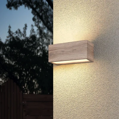 Afbeelding van TRIO MAYENNE Wandlamp Hout element excl. 2x E14 4W Buitenverlichting IP44