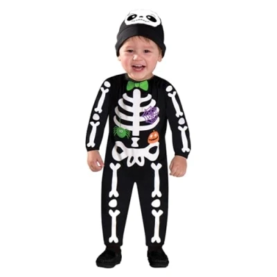 Afbeelding van amscan Halloween spookkostuum voor baby&#039;s, mini bot, 9903880 2 3 jaar