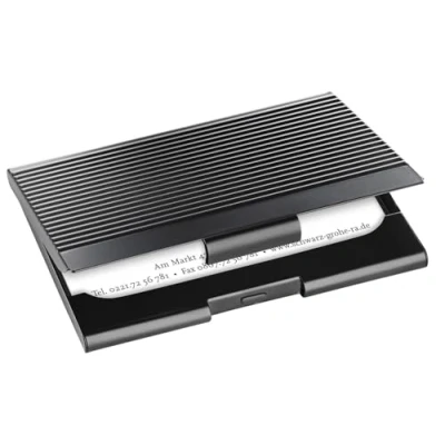 Afbeelding van Visitekaarthouder Sigel VZ134 voor 20 kaarten 91x58mm aluminium mat zwart