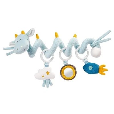 Image de Fehn 065145 Spirale d&#039;Activités Dragon en Tissu Pour Saisir et Palper Adaptable au Lit, à la Poussette Parc Bébés Tout Petits dès 0 Mois Longueur 30 cm