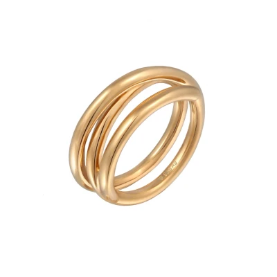 Afbeelding van Elli Spiral Design Modischer Chunky LOOK Ring, Dames, Maat: 54, Gold