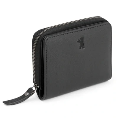 Afbeelding van Berliner Bags Sara portemonnee voor dames, leer, RFID bescherming, portemonnee, zwart., Modern