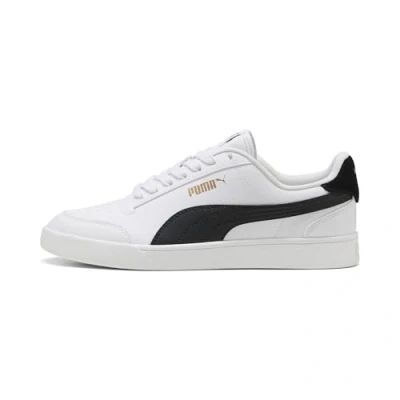 Afbeelding van Puma Shuffle Unisex Sneakers laag, Maat: 43, White black team gold Kunststof/ textiel