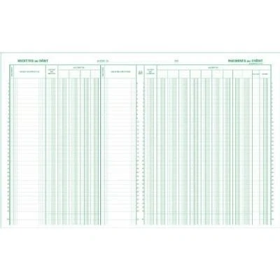 Image de Piqûre Exacompta Journal de caisse ou Banque 9D/4C 32x25cm vertical 80p