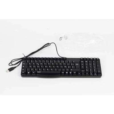 Afbeelding van Rapoo Bedraad USB multimediatoetsenbord &quot;N2400&quot; (bedraad, AZERTY computertoetsenbord, design, ideaal voor onhandig), zwart