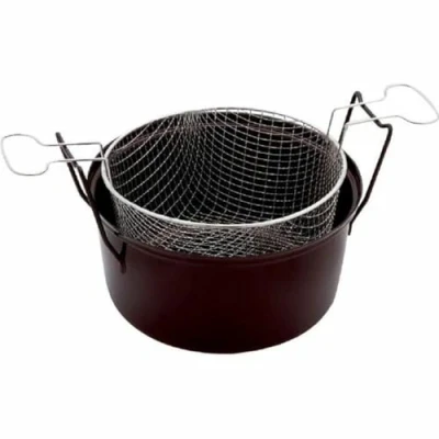 Afbeelding van Baumalu 311307 Friteuse du Nord geëmailleerd staal 28 cm met mand, zwart