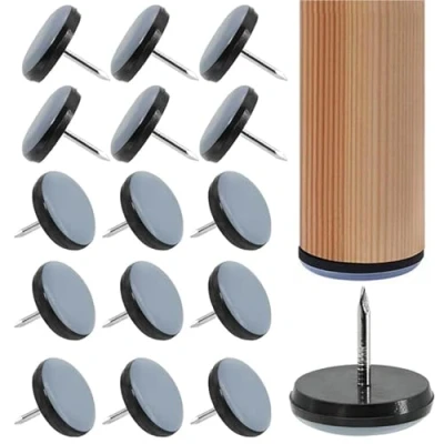 Afbeelding van ANBOO Teflon glijders, 30 stuks glijders van teflon, Ø 22 mm, voor ronde meubels, stoelglijders, ter bescherming tegels, houten vloeren, stoelen, tafels en bedden (30 stuks, mm)