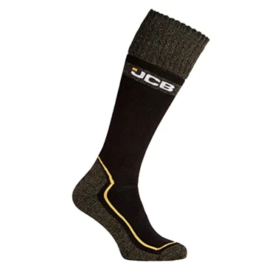 Afbeelding van JCB Pro Tech rubberen sokken voor heren, warme en dikke wintersokken rubberlaarzen, versterkte hiel tenen, extra comfortabele aerobic manchetten, zwart.