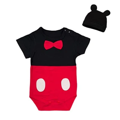 Afbeelding van Lito Angels Mickey Mouse kostuum met hoed, muisoren, voor baby&#039;s, jongens, maat 3 6 maanden