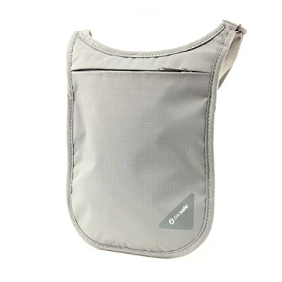 Afbeelding van Pacsafe Coversafe V75 RFID Nektasje Grijs (Neutral Grey)