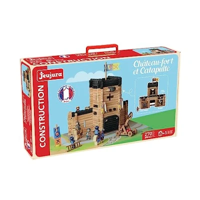 Afbeelding van Jeujura Kasteel fort en katapult 20 delen Bouwspellen in kartonnen koffer Vanaf 5 jaar Behendigheid Creativiteit Manipulatie Catalogus meegeleverd 8028