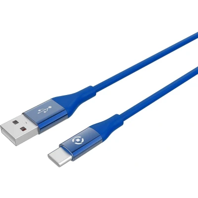 Afbeelding van USB Kabel Type C, 1 meter, Blauw Siliconen Celly Feeling