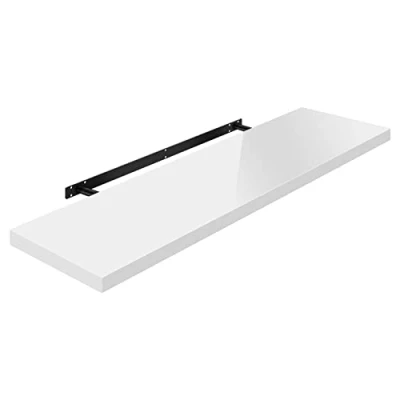 Afbeelding van WOLTU Volato RG9483ws zwevend wandrek, voor cd/dvd en boek, van hout, glanzend, wit, 110 x 22,9 3,8 cm
