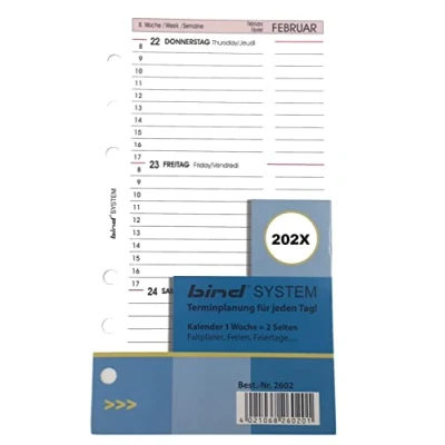 Afbeelding van bind Agenda 2025, A6, dagplanner, 1 week, 2 pagina&#039;s, B260225
