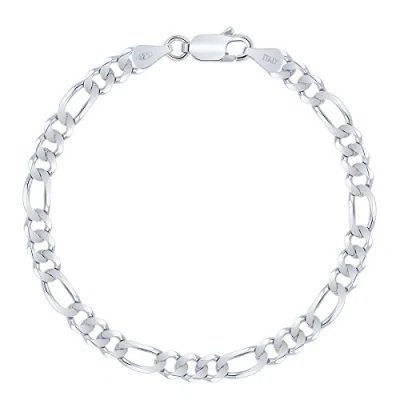 Afbeelding van Planetys Armband van zilver 925/1000, gerhodineerd, figaro mesh (1+3), 5 mm, Sterling zilver, Zonder edelstenen