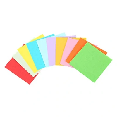 Afbeelding van origami papier, 520 vellen, vierkant, opvouwbaar, dubbelzijdig, motief, 10 levendige kleuren voor kunst en knutselwerk, 7 x cm, dezelfde kleur aan beide zijden