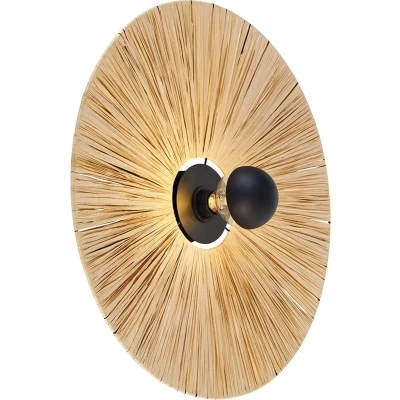 Afbeelding van QAZQA leia Landelijke Plafondlamp voor binnen 1 lichts Ø 60 cm Naturel Woonkamer Slaapkamer Keuken