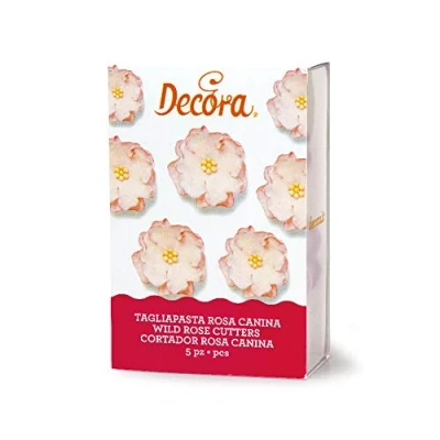 Afbeelding van Decora 0803023 5 delige uitsteekvormpjes van kunststof, de ideale set voor het maken suikerpasta of rubberen decoraties, gemaakt in Italië, origineel design, set.