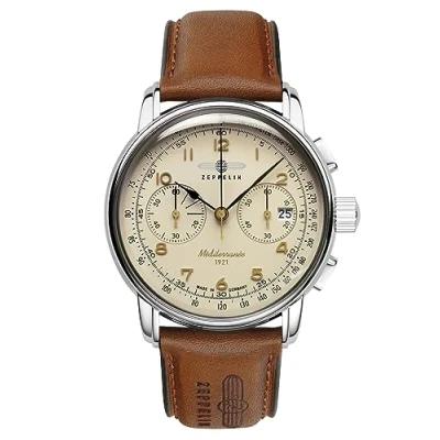 Afbeelding van Zeppelin CE Chronograaf, Heren, Maat: One Size, Beige