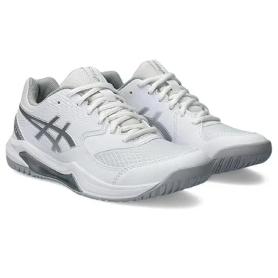 Afbeelding van Asics Geldedicate 8 Tennisschoenen voor alle ondergronden, Dames, Maat: 44.5, White/pure silver Kunststof/ textiel