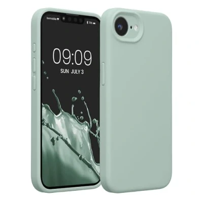 Afbeelding van kwmobile telefoonhoesje geschikt voor Apple iPhone 16e TPU backcover met siliconen coating Smartphone case in cool mint