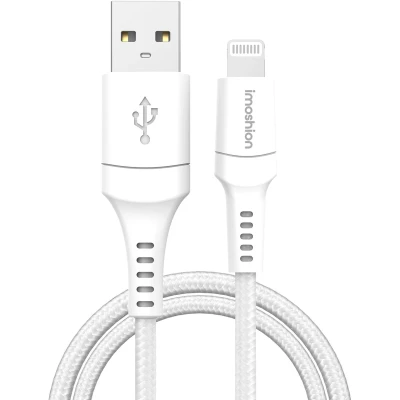 Afbeelding van iMoshion Kabel geschikt voor Lightning naar USB A 0.25 meter Oplaadkabel iPhone 11/12/13/14 Stevig gevlochten materiaal Wit