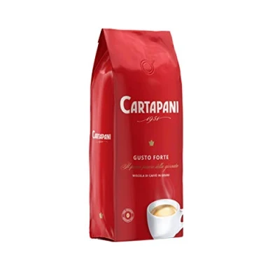 Afbeelding van Koffie Cartapani, GUSTO FORTE bonen, klassieke mix sterk, vol en romig, voor koffiezetapparaat, pak 1 kg