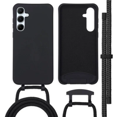 Afbeelding van imoshion Hoesje Geschikt voor Samsung Galaxy A55 met koord Color Backcover afneembaar Zwart