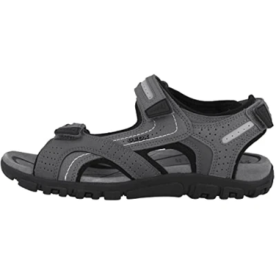 Image de Geox Homme Uomo Strada D Sandales Bout Ouvert, Stone Lt Grey, 39 EU