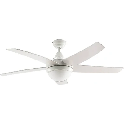 Afbeelding van Lindby Plafondventilatoren met verlichting 2lichts Staal, MDF, glas H: 38.5 cm E14 wit, eik