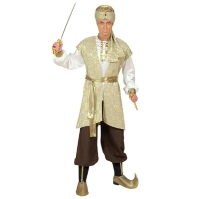 Afbeelding van Widmann 1001 Nacht &amp; Arabisch Midden Oosten Kostuum Prins Van Perzie Man Bruin, Goud Small Carnavalskleding Verkleedkleding