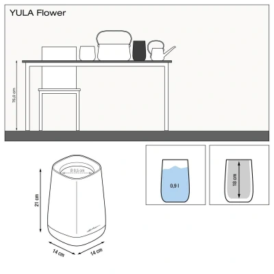 Afbeelding van Lechuza Yula Flower Tafel bloempot Satijnwit / Parelroze