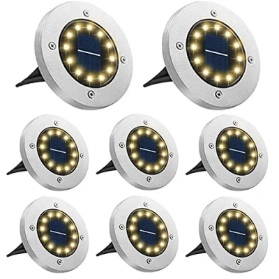 Afbeelding van Bowfar Zonnelamp voor buiten, 8 stuks, 12 leds, 800 mAh, zonnelamp, tuin, waterdicht, IP65, spot, decoratief licht terras, gazon, pad, warm wit
