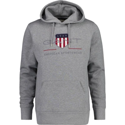 Afbeelding van GANT REG Archive Shield Hoodie, Heren, Maat: 3XL, Grey melange