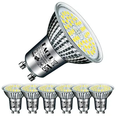 Afbeelding van EACLL GU10 LED lampen Koel Wit, 10W Gelijk aan 140W Halogeenlampen, 6 pack , 6000K 1050lm AC 230V Geen Flikkering Energiezuinige Verlichting, Stralingshoek 120 Spots, Niet Dimbaar Reflectorlamp