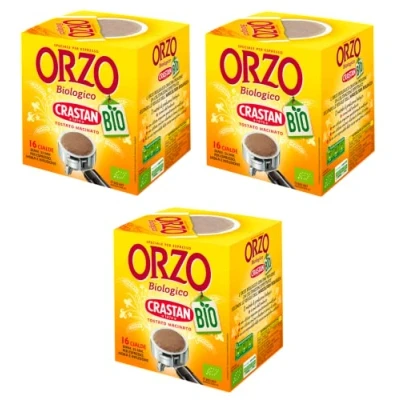 Afbeelding van 6 x Crastan Orzo Biologico in Cialde biologische gerst braad en gemalen pads, ideaal voor mokka, infusie espresso, 96 g. Elke verpakking bevat 16 pads
