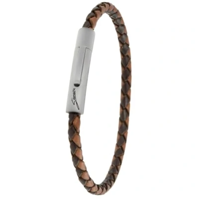 Afbeelding van Simaru Hoogwaardige leren armband gemaakt in Duitsland voor dames en heren, uniseks van echt gevlochten Leer met haaksluiting roestvrij staal, huidvriendelijk,