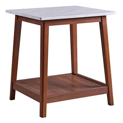 Afbeelding van Teamson Home Kingston Zijtafel Nep Marmeren/Donker Bruin 20 x 18 22 (Inch)