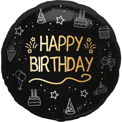 Afbeelding van Folat Folieballon shining glam happy birthday 1 stuks 45 cm