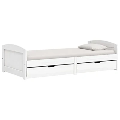 Afbeelding van vidaXL Slaapbank met 2 lades IRUN 90x200 cm massief grenenhout wit