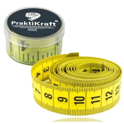 Afbeelding van meetlint 150 cm 2 in 1 met duimmeetlint opbergdoos voor het opschalen en meten