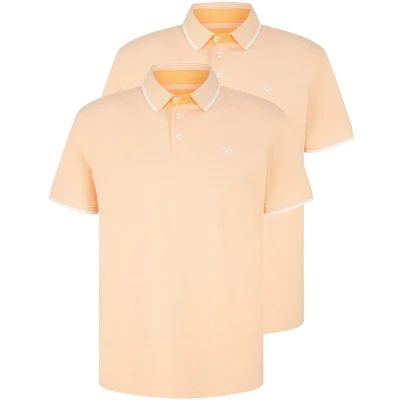 Afbeelding van TOM Tailor Poloshirt, Heren, Maat: XL, Orange vintage beige twotone