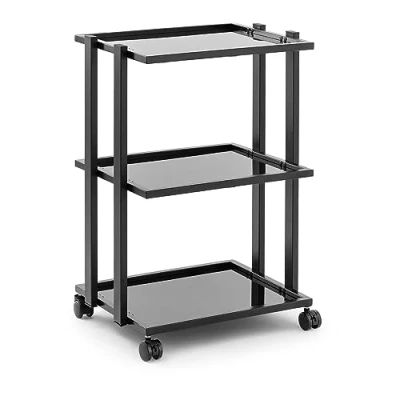 Afbeelding van physa Cosmeticawagen 3 Glazen leggers max. 60 kg zwart